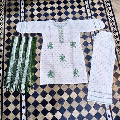 14August 3 piece women stitched fancy embroided suit