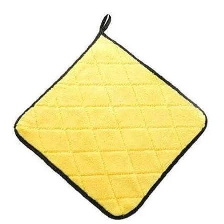 CAR MICROFIBER FUR DOUBLE SIDED DIAMOND CUT DESIGN CLEANING SUPER ABSORBENT LINT FREE 40CM× 40CM MULTIPURPOSE USE OFFICE CAR HOME DOUBLE SIDED MICROFIBER