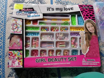 Girl Beauty Set Beads Kit – DIY Bracelet & Necklace Making Kit (New)