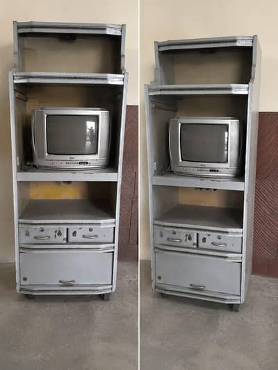 Wooden TV trolley