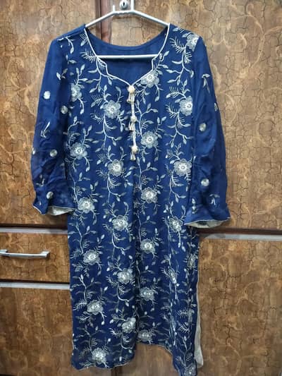 navy blue 3 piece ready to wear ,Medium size