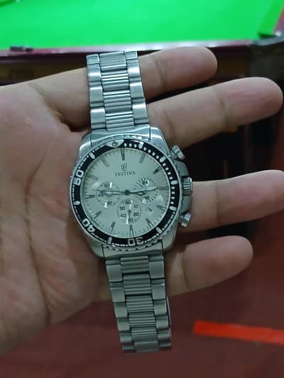 Festina Chronograph Men's Watch – Stainless Steel (Good Condition)