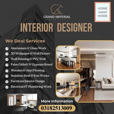 False ceiling/Wall panels/Fancy Mirror/Wall Papers/3D design/Flooring