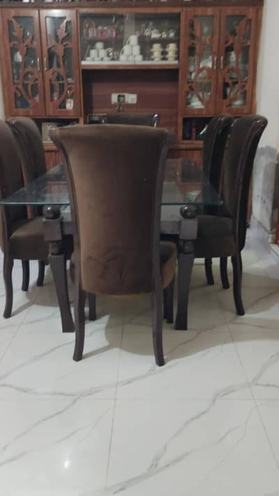 Dining table pure wood glass table