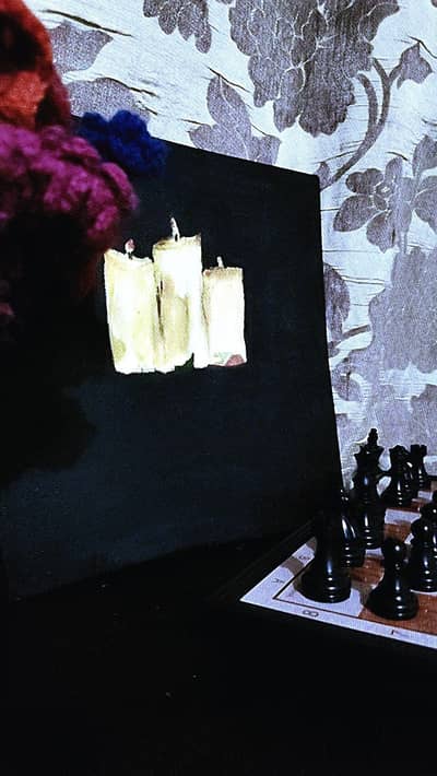 A painting of candles with a black background | Big canvas