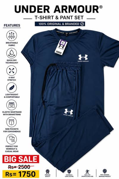 Under Armour Original T-Shirt and Pant set premium Sports wear Big Sal