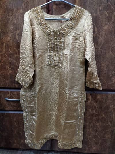 Golden ready to wear festive cloth