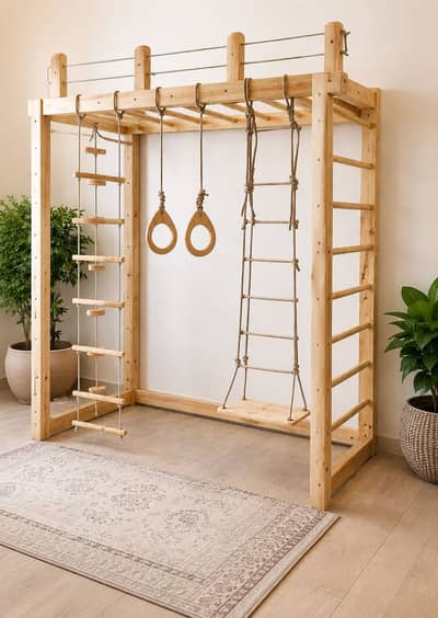 Wooden Indoor Play Gym for Kids