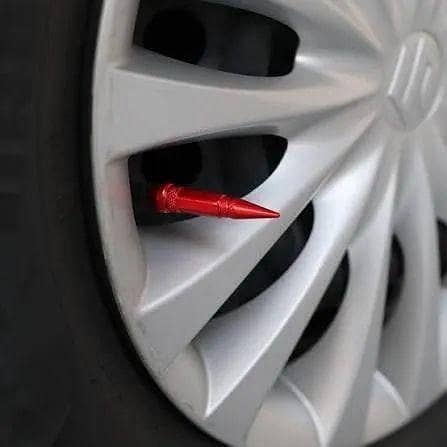 CAR TIRE NOZZLE COVER LONG BULET TYRE COVER STYLE RED