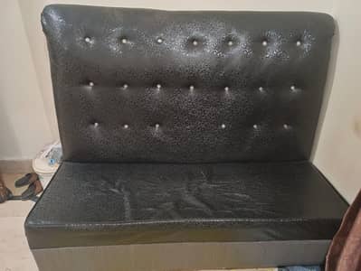 Black Leatherette Sofa Cum Bed / Diwan Sofa for Sale
