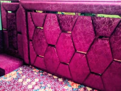velvet Bed wardrobe metras side tables set available