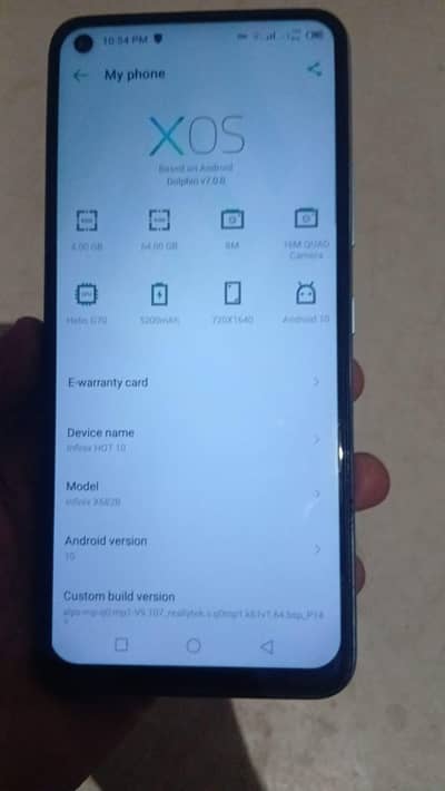 Infinix Hot 10 4 64 good condition exchange possible all mobile