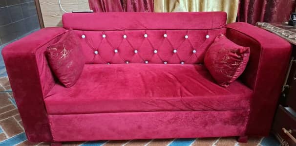 Vibrant pink Velvet fabric Sofa