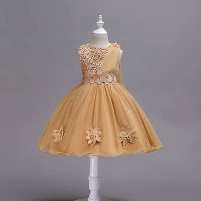 beautiful floral mesh kids dresses  large bow