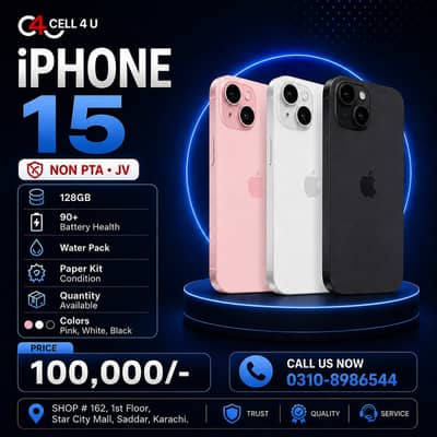 iphone 15 | 128 GB | white/black/pink | battery gunien