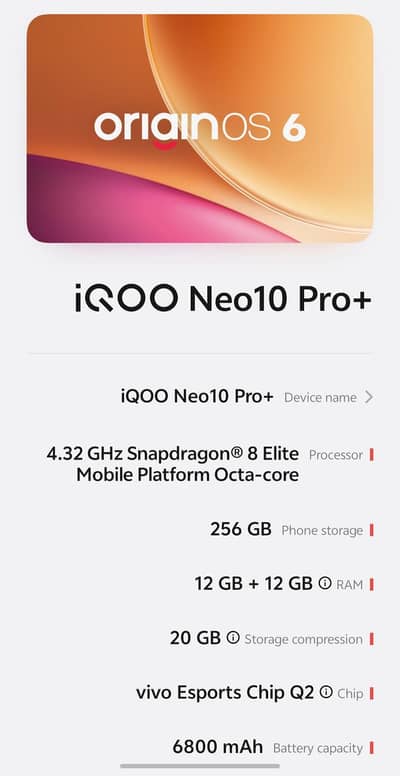 Vivo iQOO Neo10 Pro plus