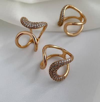 Elegant Xuping Gold Plated Open Wave Ring