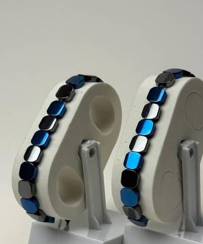 Blue Silver combination bracelet  Price 450