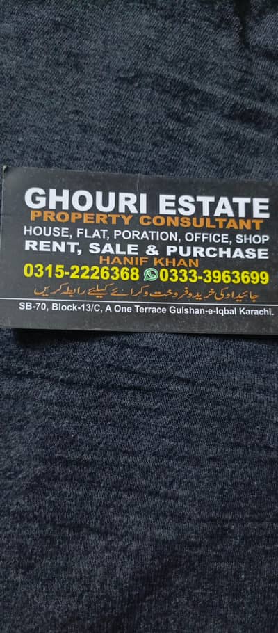 Gulshan-e-iqbal 4bed D/D 240 yard grund floor portion rent pay hy