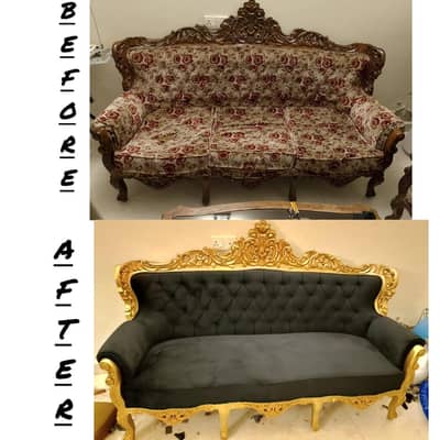 sofa fabric renewal and frame repair