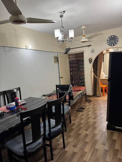 Prime 2 Bed Drawing & Dining First Floor Corner Flat for Sale in Hunaid City, Block 17, Gulistan-e-Johar Boundary Wall Project with Car Parking, Secure Environment & Load Shedding Free Area.