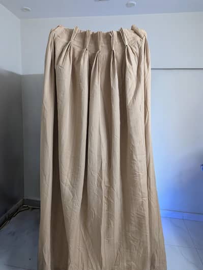 Plain Beige Curtain (2 Pieces)– Used Like New | Premium Quality