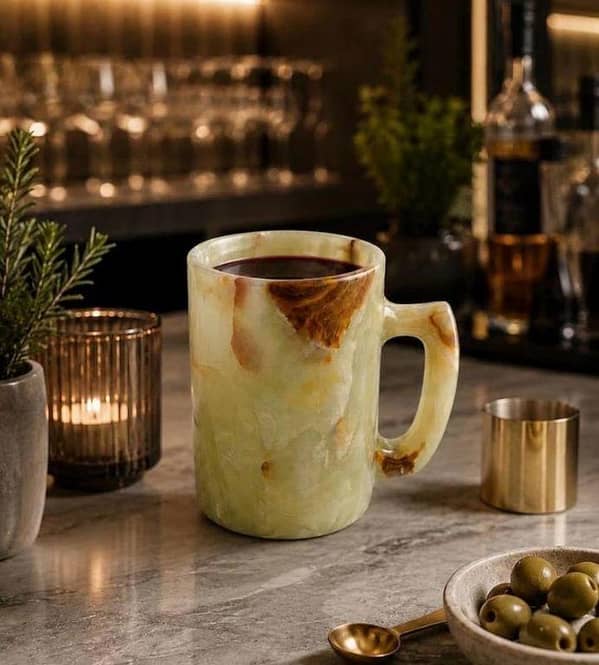 Onyx marble mug coffee tea mug handmade