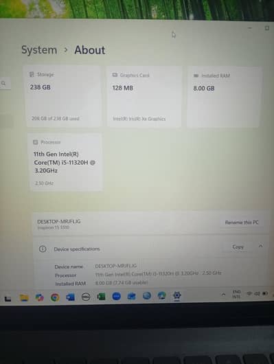 dell Inspiron 15 5510 cor I5 11 gen 4k screen fingerprint