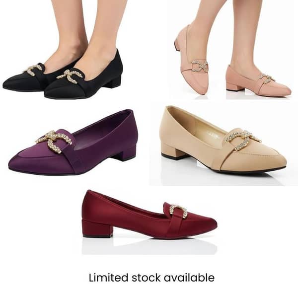Women's Satin Buckle Pumps