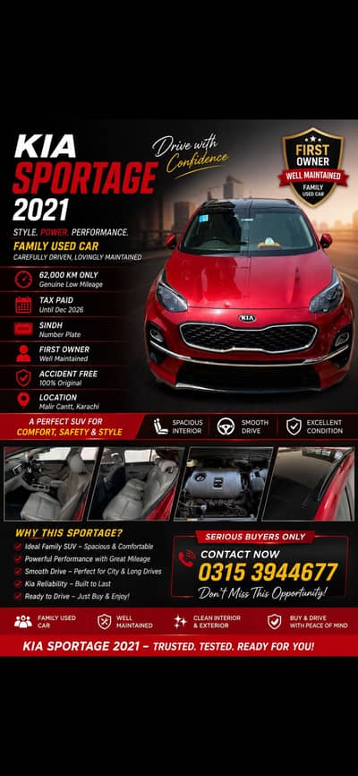 KIA Sportage 2021 - Home Used Excellent Condition