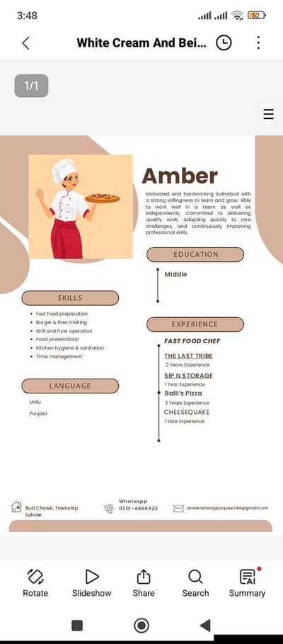i am fast food chef