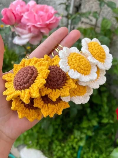 Handmade Crochet Keychains | Cute Teddy, Duck, Flower & Bow Key Rings