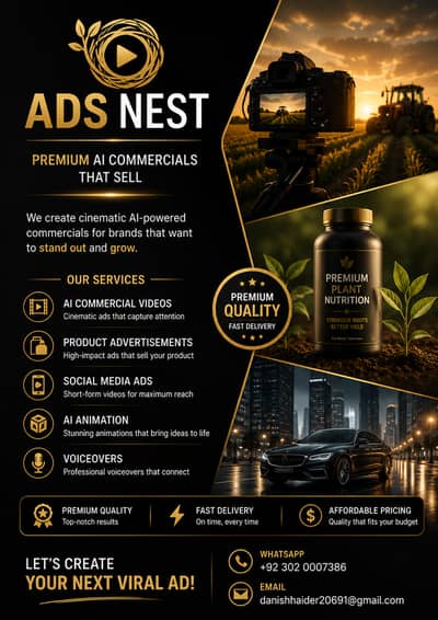 AI Video Commercials & Ads for Any Product | Fast & Professional