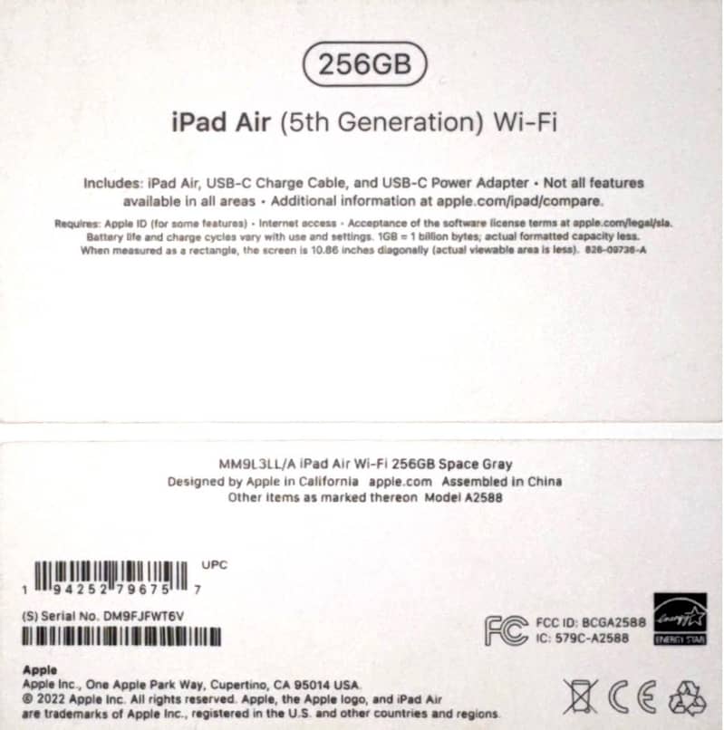 Ipad air 5th generation 2
