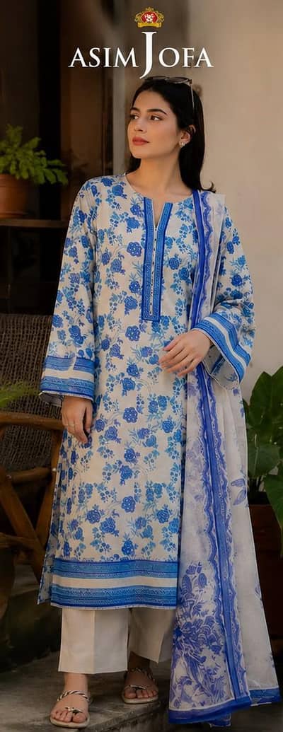 ASIM JOFA 3 PIECE UNSTICHED PURE LAWN COLLECTION