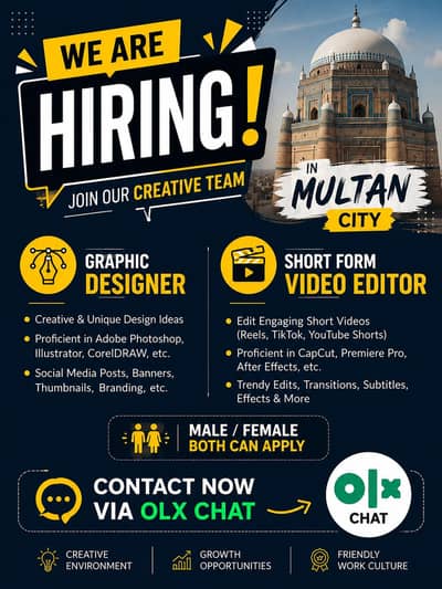 Graphic designer and short form Video editor In multan