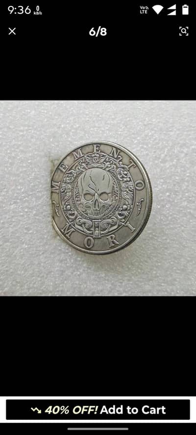 USA MEMENTO MORI 1888 CARPE DIME OLD COIN, USA RARE DOMES DAY COIN
