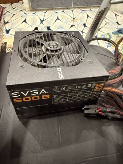 500 watt EVGA 500B 80+ Bronze power supply