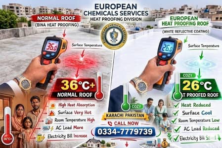 Roof Heat proofing , Waterproofing, Leakage Seapage, Bathroom