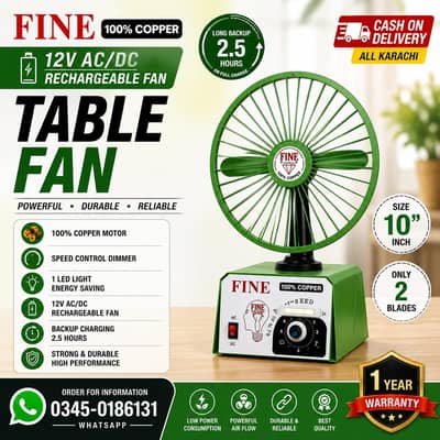 Rechargeable Fan 12 Volt Charging Fan Stand Fan DC Fans