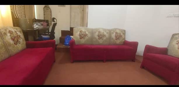 Sofas with elegant colours mahroon and golden  embroidery contrast