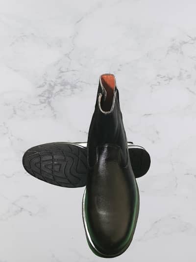 Black Leather Chelsea Shoes
