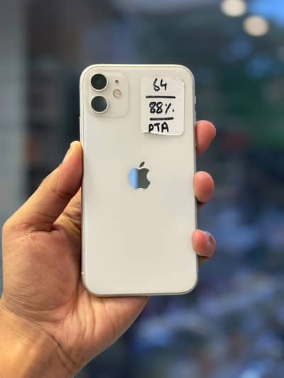 iPhone 11 64GB White/Black (PTA Approved) – 88% Battery Health, 10/10