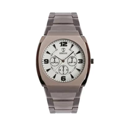 Men's Rose Gold Quartz Watch with 3 Subdials