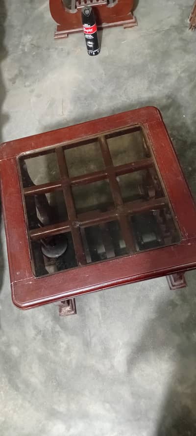 wooden table set of 3 in good condition