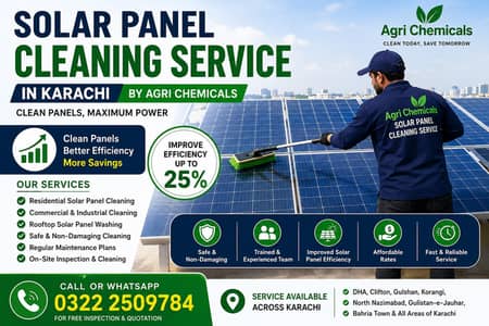 Solar Panel Cleaning Services in Karachi | Agri Chemicals