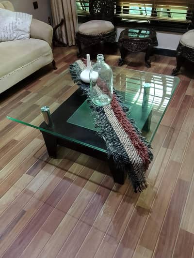 Glass Top Center Table Drawing Room