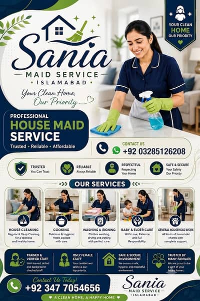House Maids , Babysitter , Patient Care , Nurse , Driver, Maids, Cook