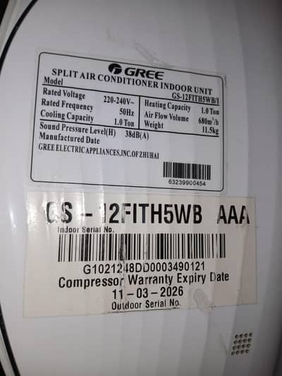 gree ac fairy modle 1 ton