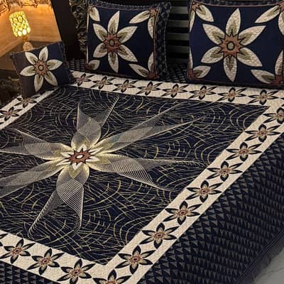 4Pc Velvet Jaquard Bedsheet* King Size